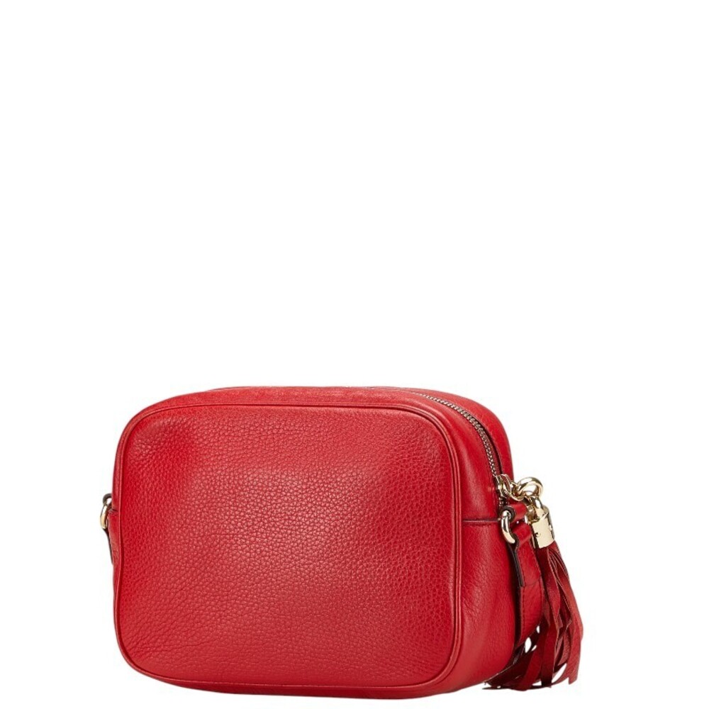 Gucci Red Leather Soho Disco Bag Crossbody Shoulder Bag